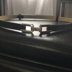 Calf hair leather belt